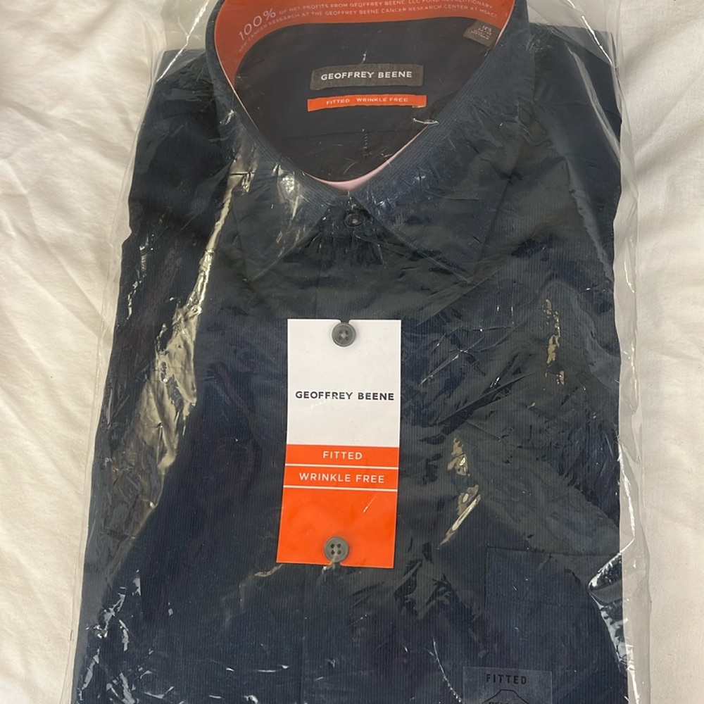 Geoffrey Beene New Riviera Blue 16 1/2 x 34-35 Men’s Dress Shirt